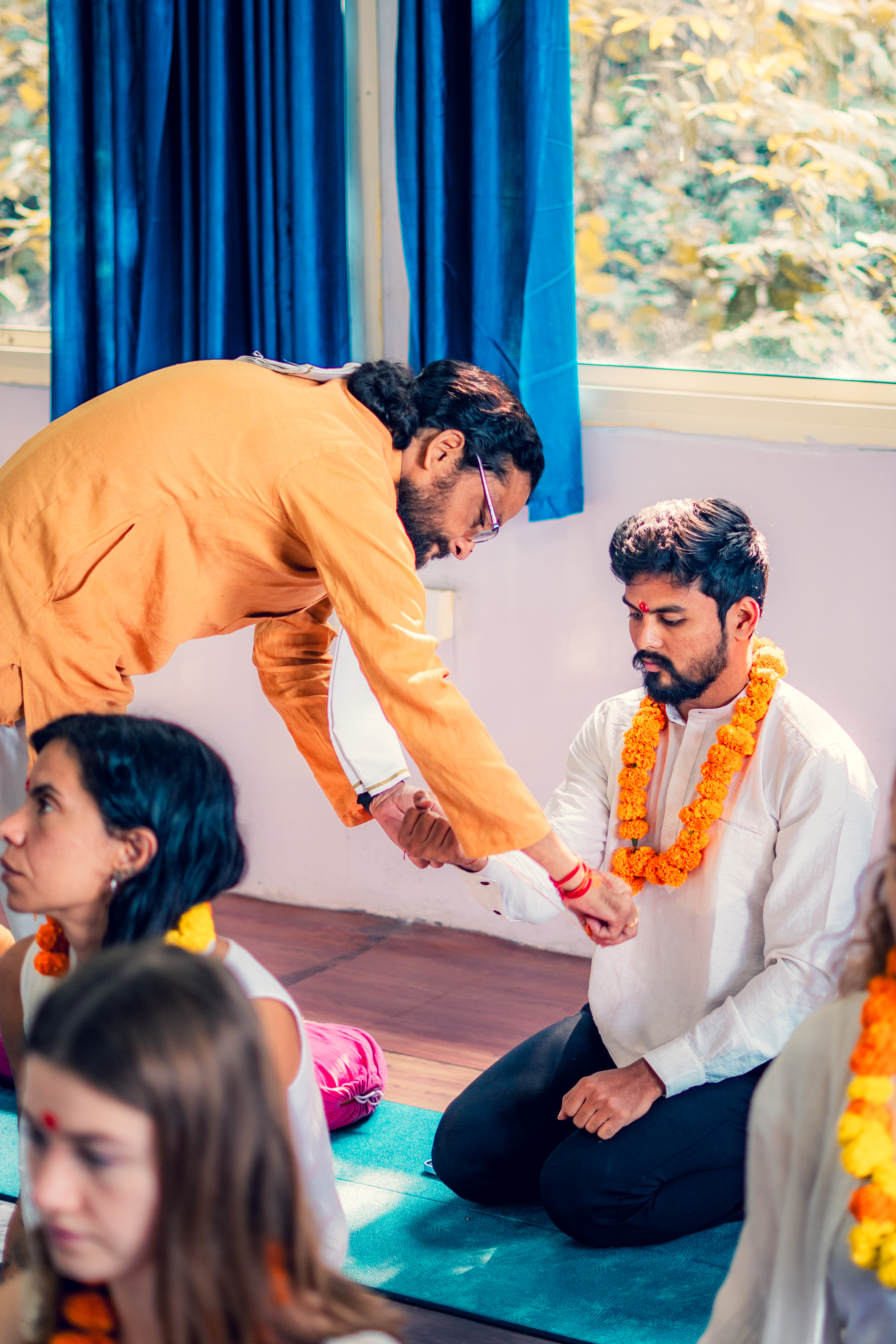 Sai Teja during Yoga Teacher Training Pooja